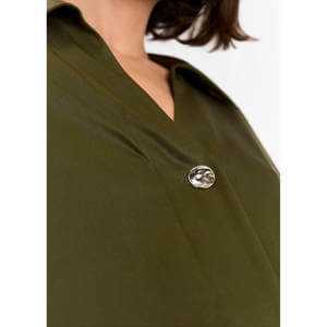 Whistles Khaki Collared Button Short Dress